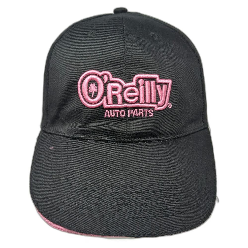 O'Reilly Baseball Cap Black One Size Pink Embroidery Auto Parts Strapback hat